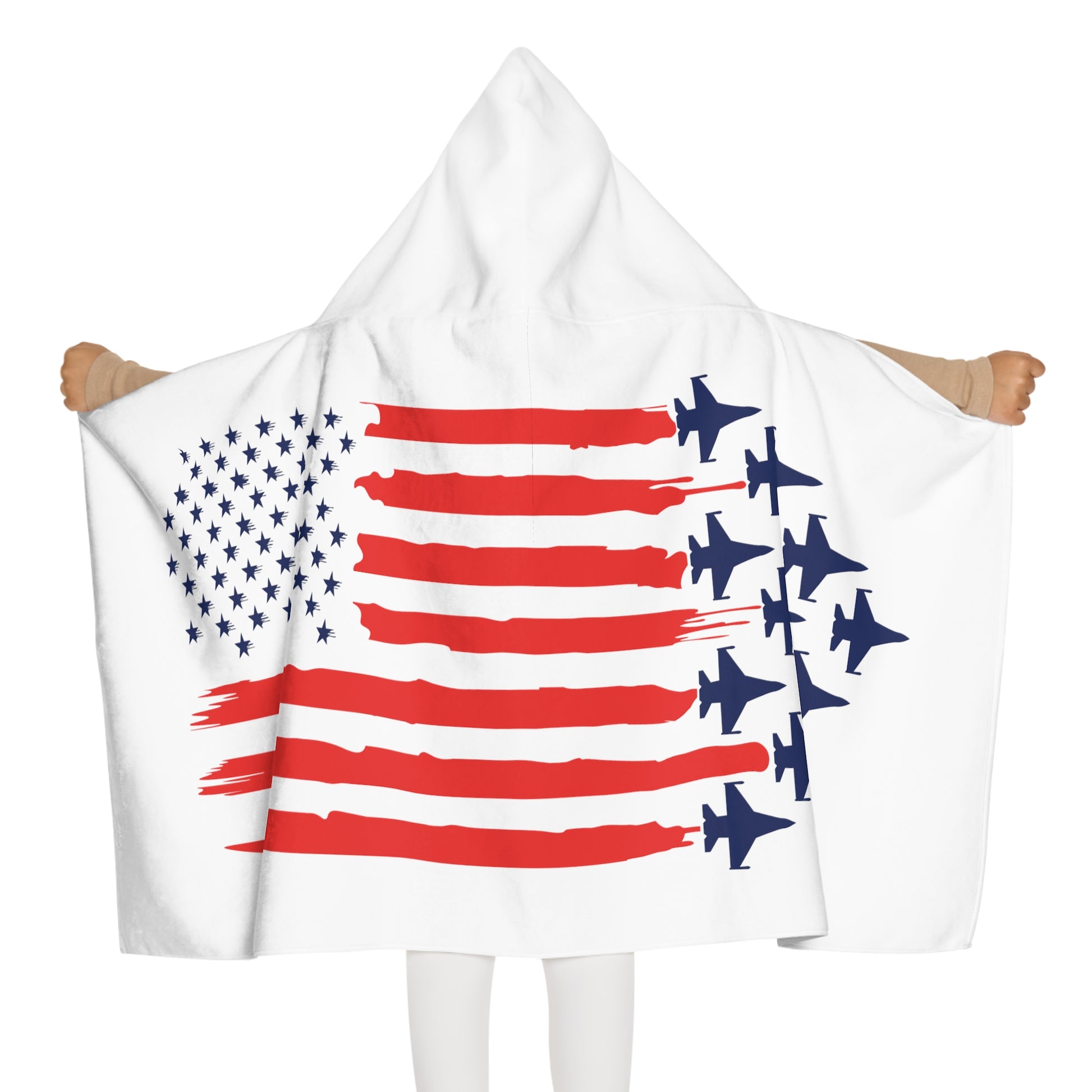 F-16 American Flag Youth Hooded Towel