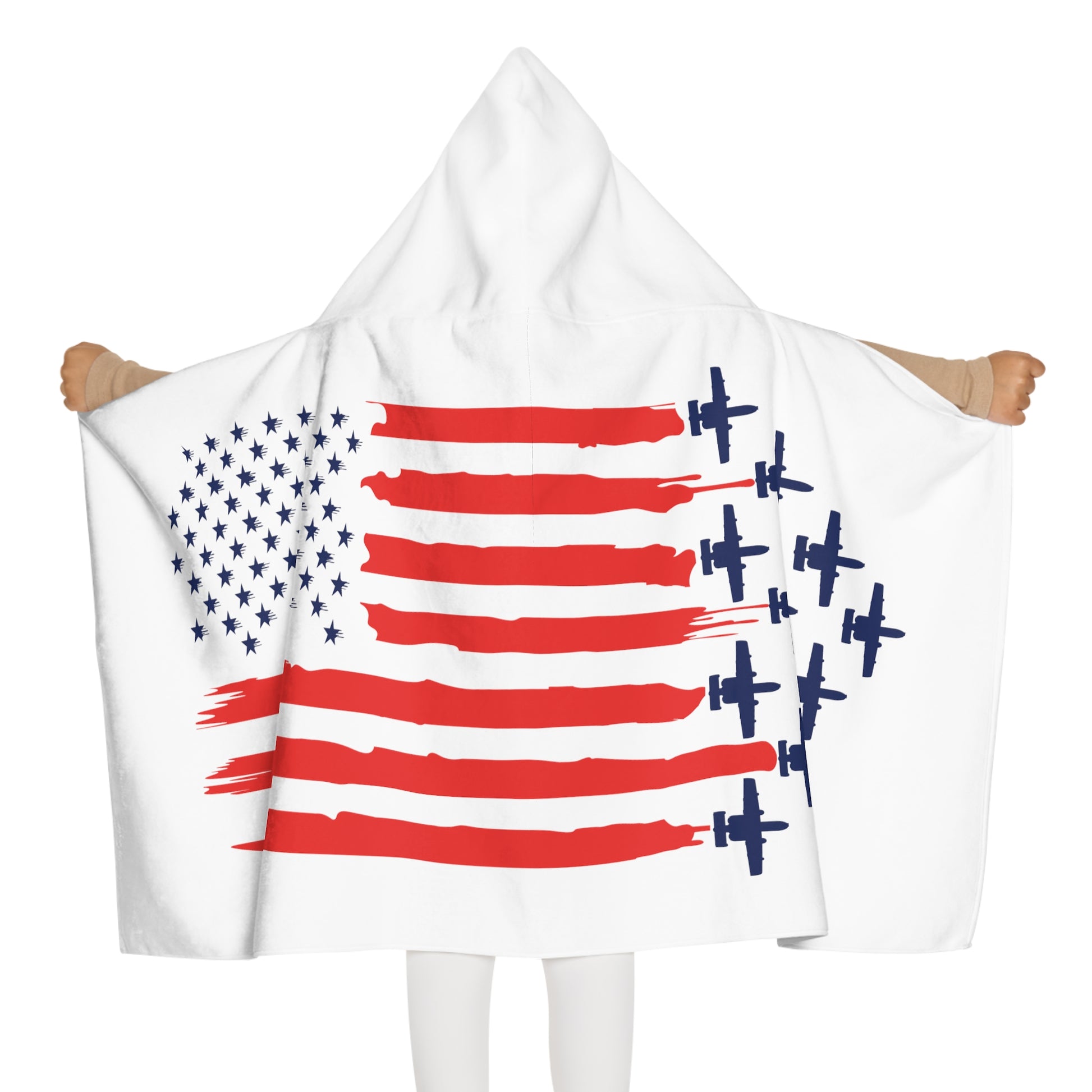 A-10 American Flag Youth Hooded Towel