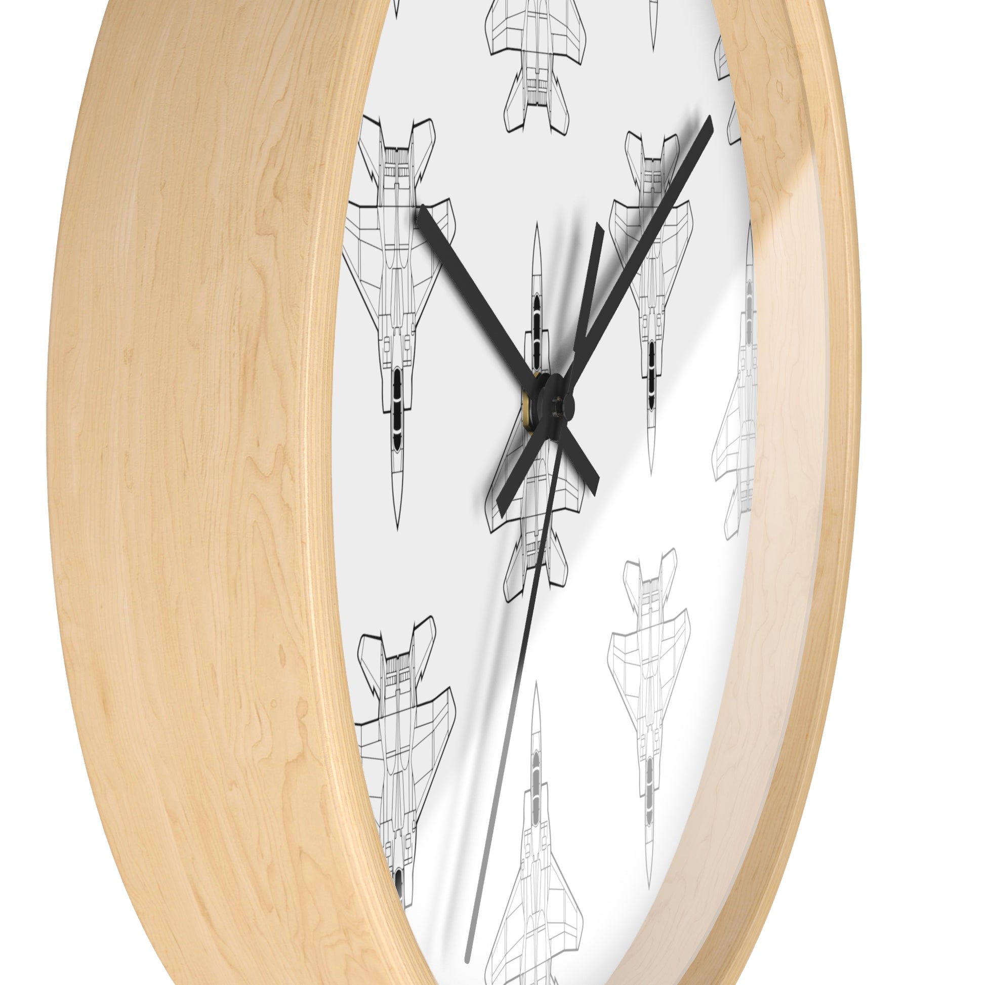 Fighter Jet Blueprint Wall Clock