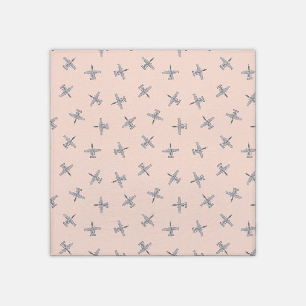 A-10 Fighter Jet _jersey knit swaddle_coral