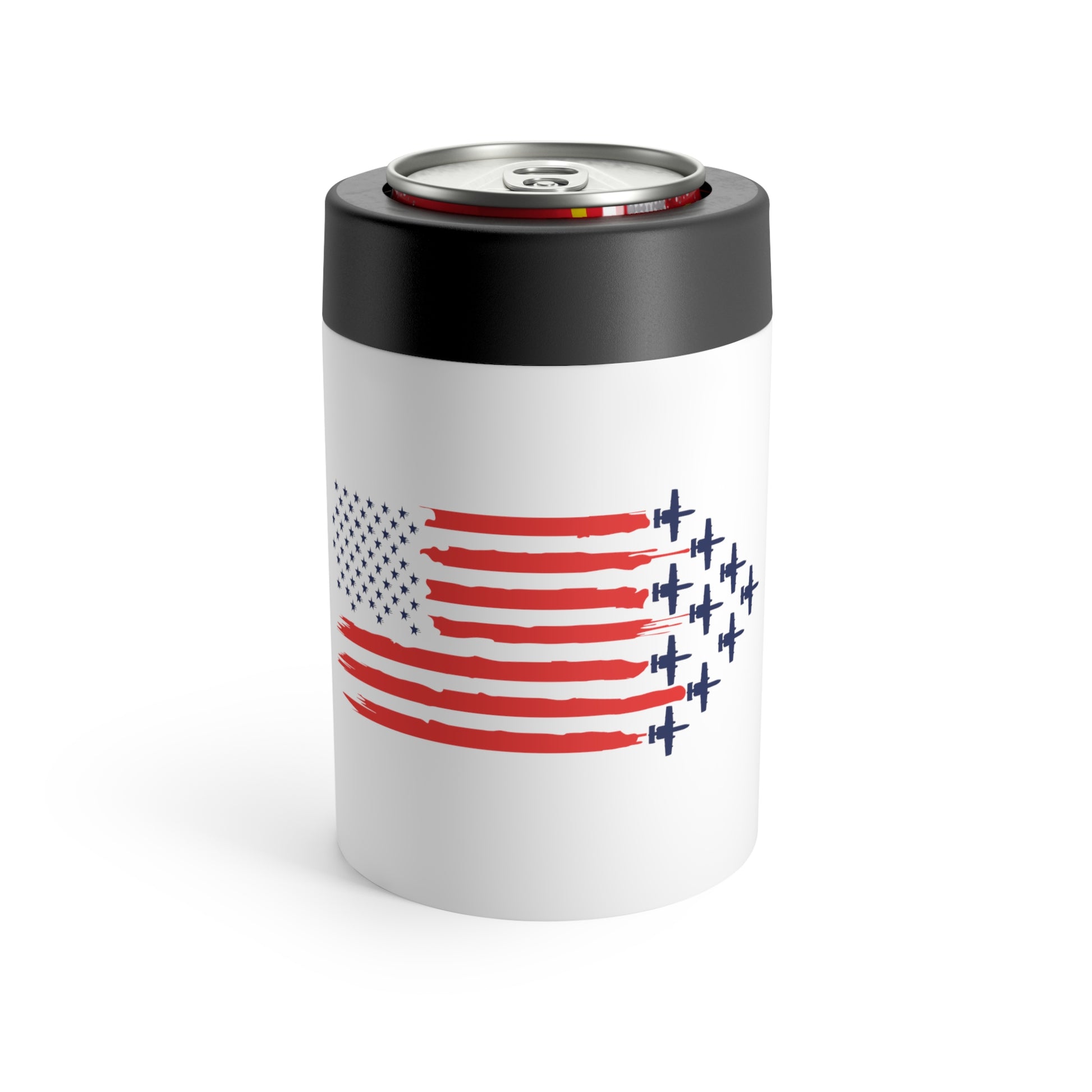 Fighter Jets and Flag Stainless Steel Can Holder