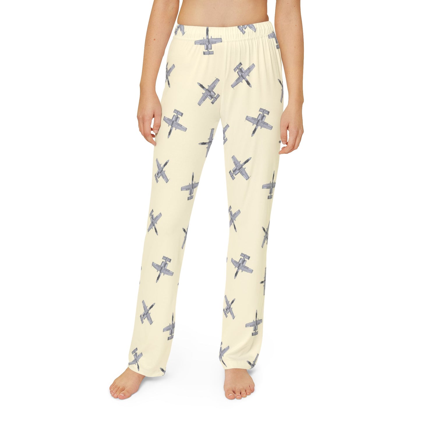 A10_Fighter Jet Pajama Pants_buttercream