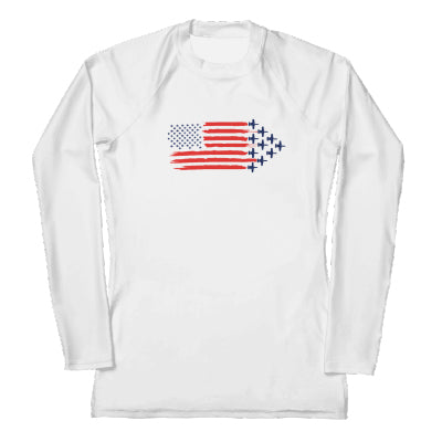 A10_Fighter_Jet_Womens_Rashguard_American_Flag