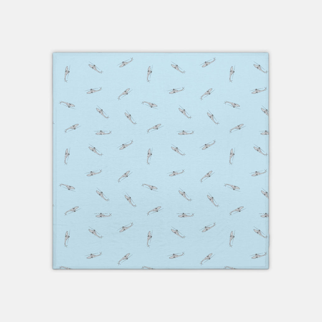 AH-1Z jersey knit swaddle_Lil Pilot Pastels_cyan