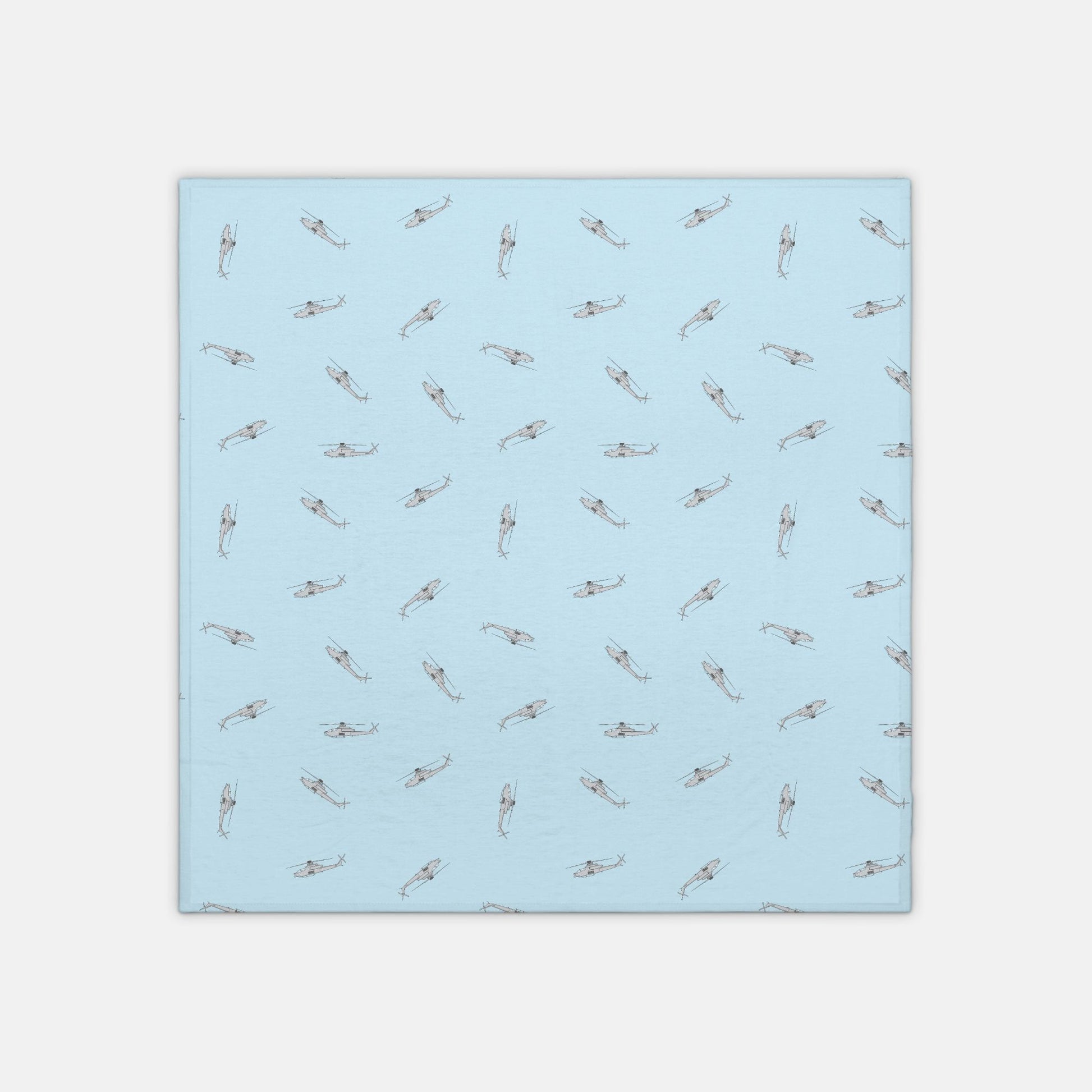 AH-1Z jersey knit swaddle_Lil Pilot Pastels_cyan
