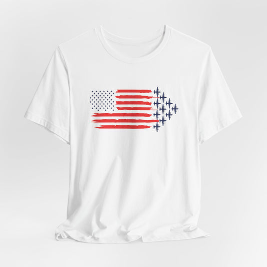 C-130 American Flag Unisex Jersey Short Sleeve Tee
