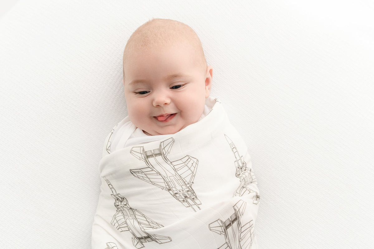 F-15C Eagle Fighter Jet Baby Gift Set Box in TAUPE/GREY