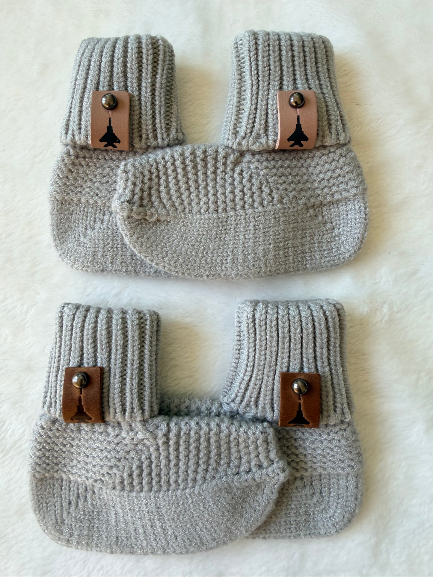 F-15E Strike Eagle Fighter Jet Baby Gift Set Box in TAUPE/GREY