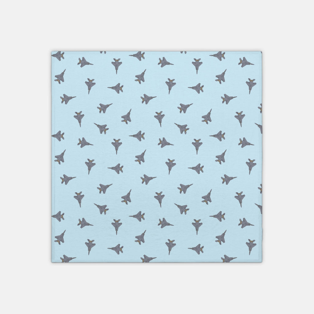 F-15 Fighter Jet_cyan_jersey knit swaddle