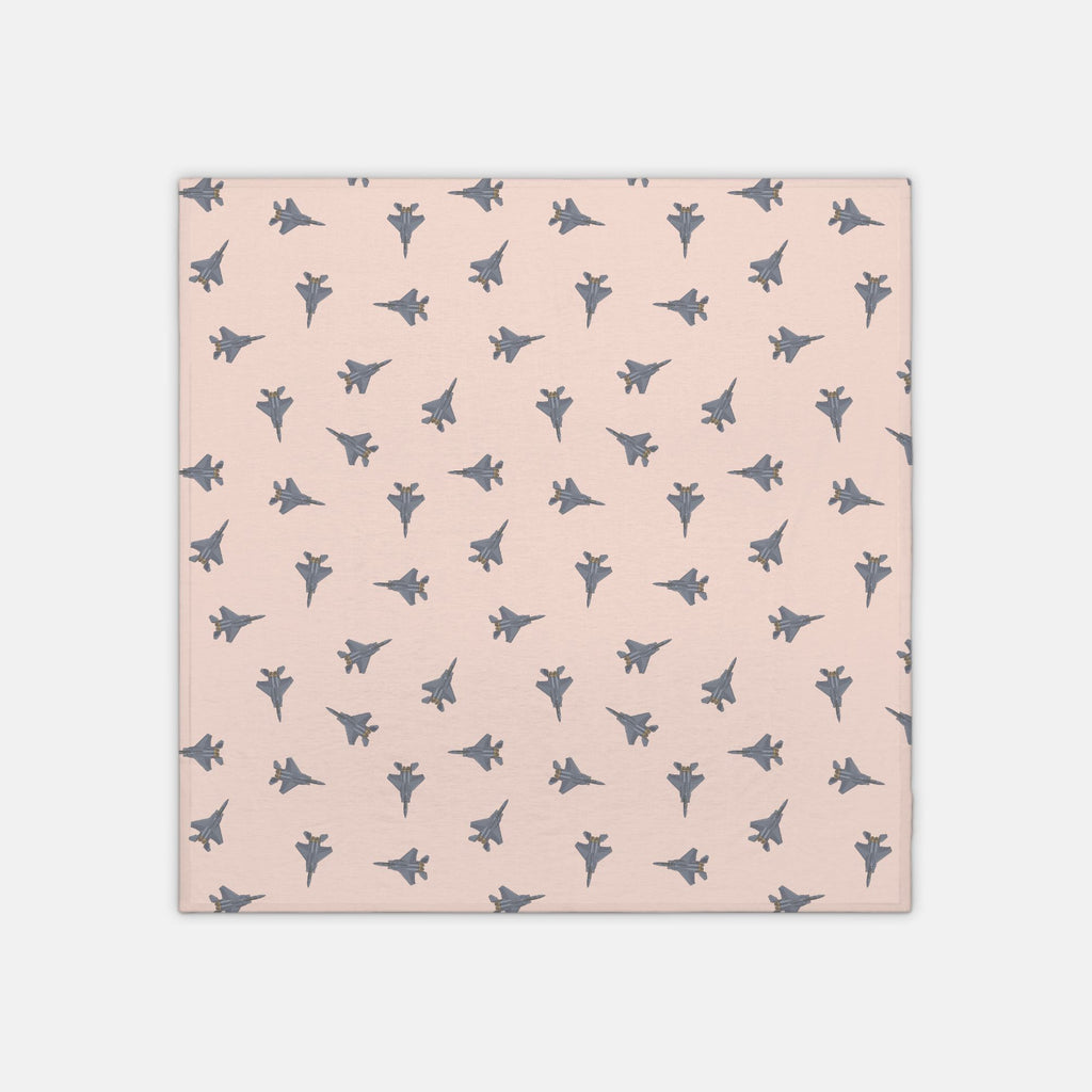F-15 Fighter Jet_jersey knit swaddle_coral