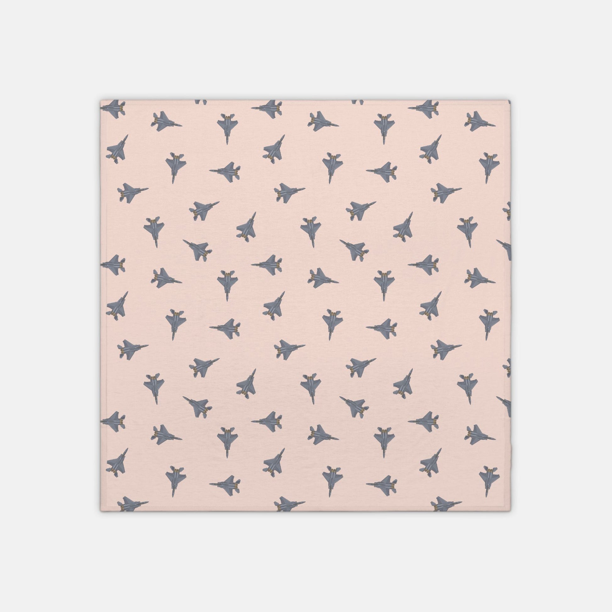 F-15 Fighter Jet_jersey knit swaddle_coral