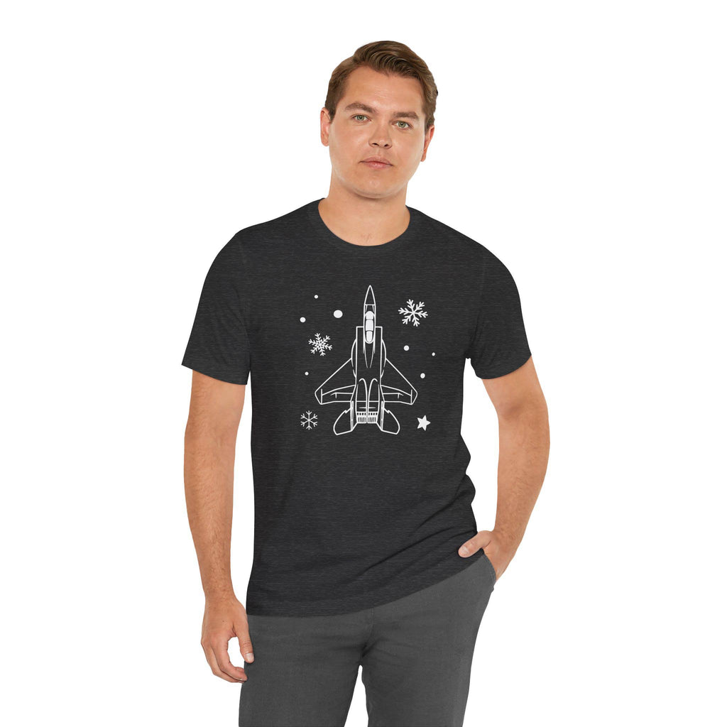 It's A Fighter Jet Christmas- ADULT Unisex Jersey Short Sleeve Tee (Choose from A-10, F-15, F-16, F-22 & F-35)