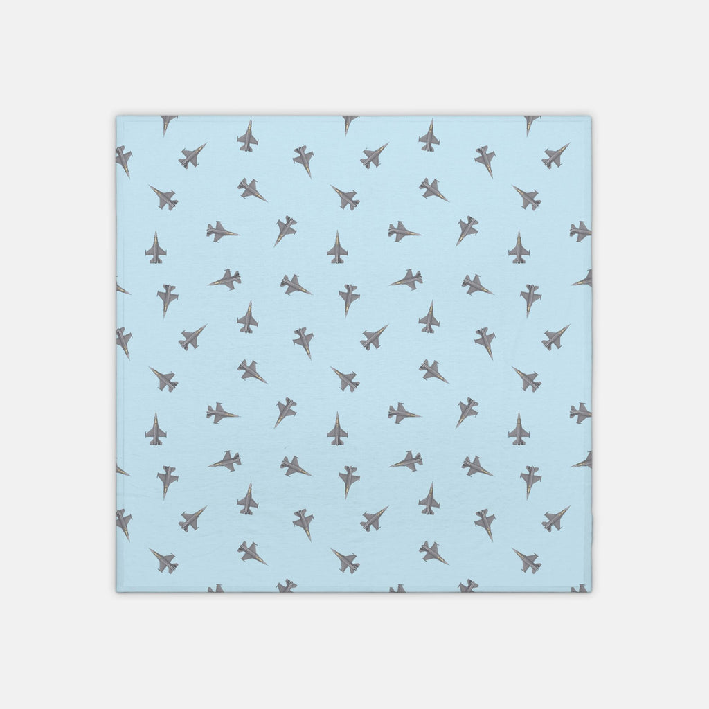 F-16 Fighter Jet_cyan_jersey knit swaddle