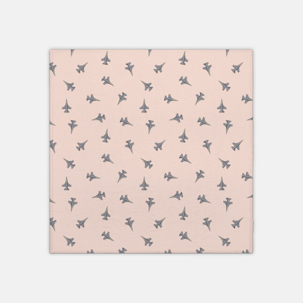 F-16 Fighter Jet_jersey knit swaddle_coral