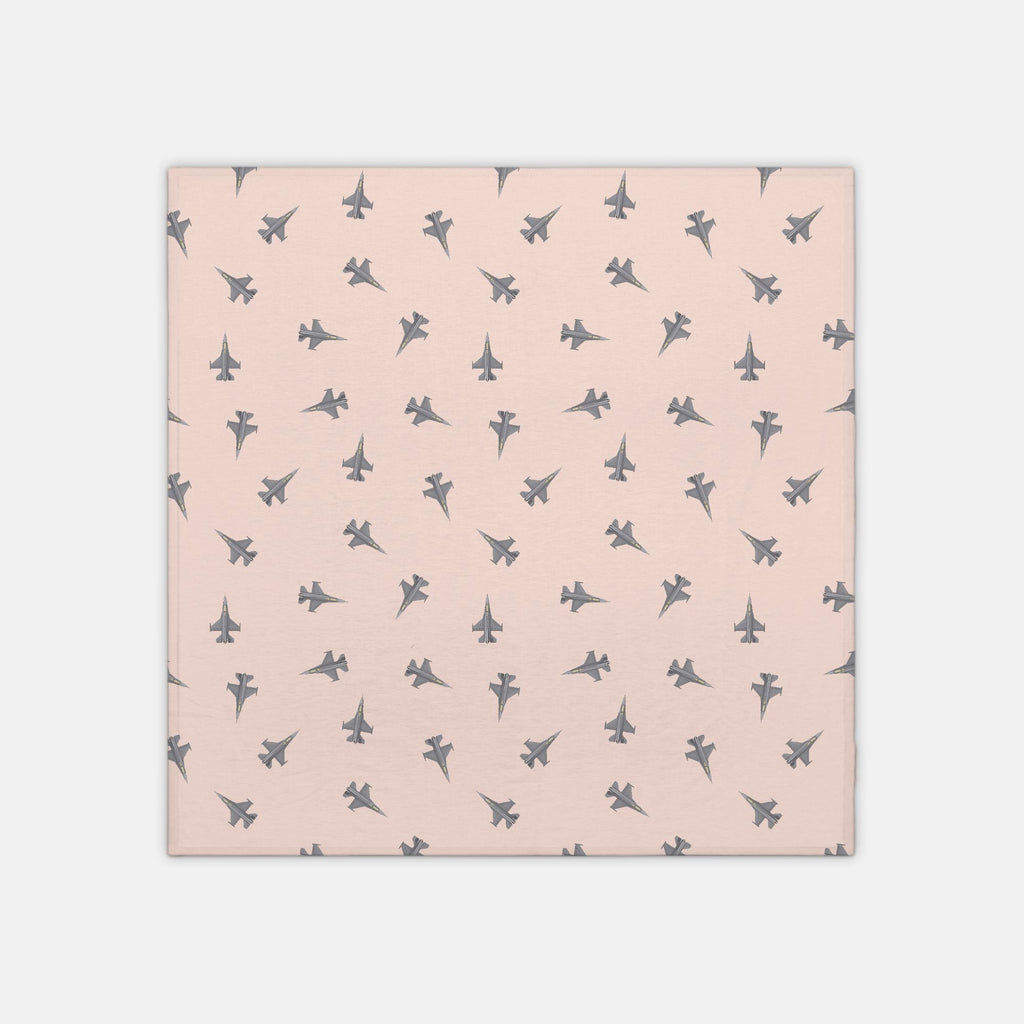 F-16 Fighter Jet_jersey knit swaddle_coral
