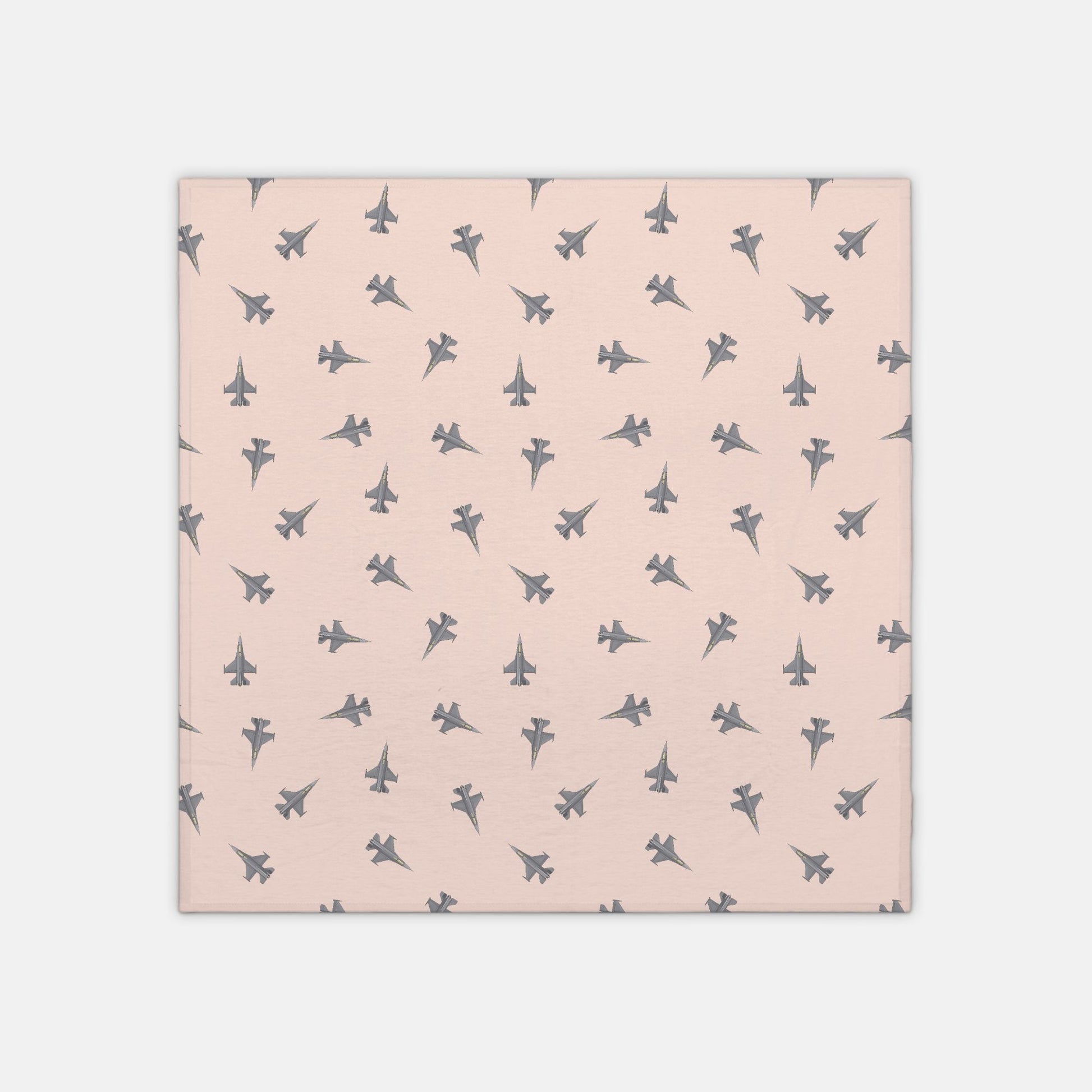 F-16 Fighter Jet_jersey knit swaddle_coral