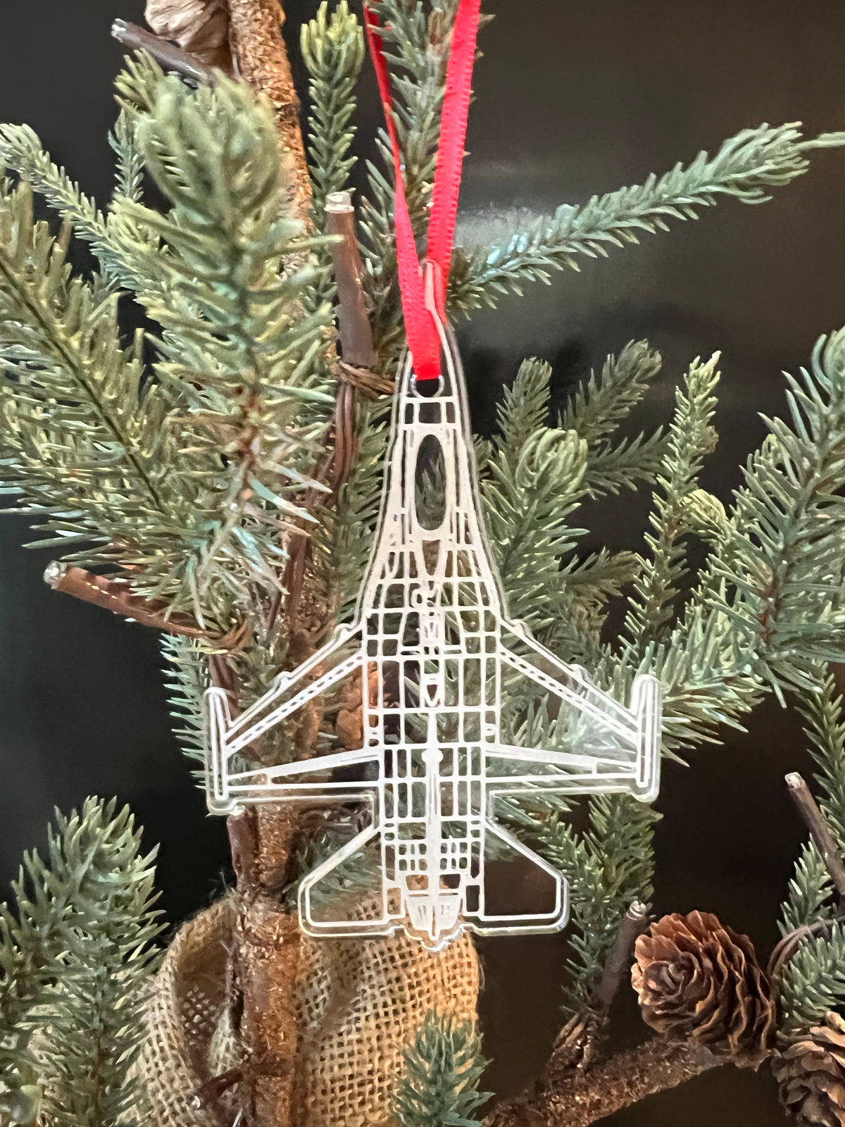 F-16_Viper_Fighter_Jet_Blueprint_Engraved_Ornament
