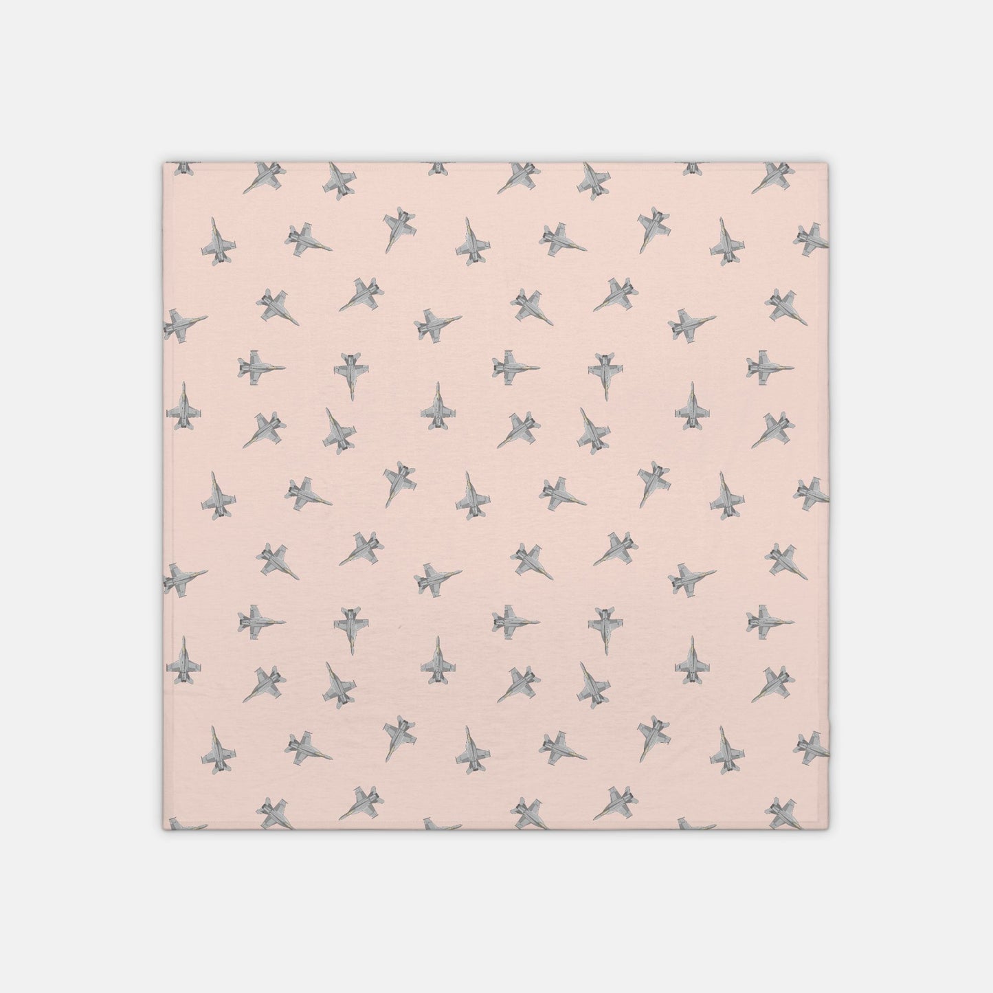F-18 Fighter Jet_jersey knit swaddle_coral