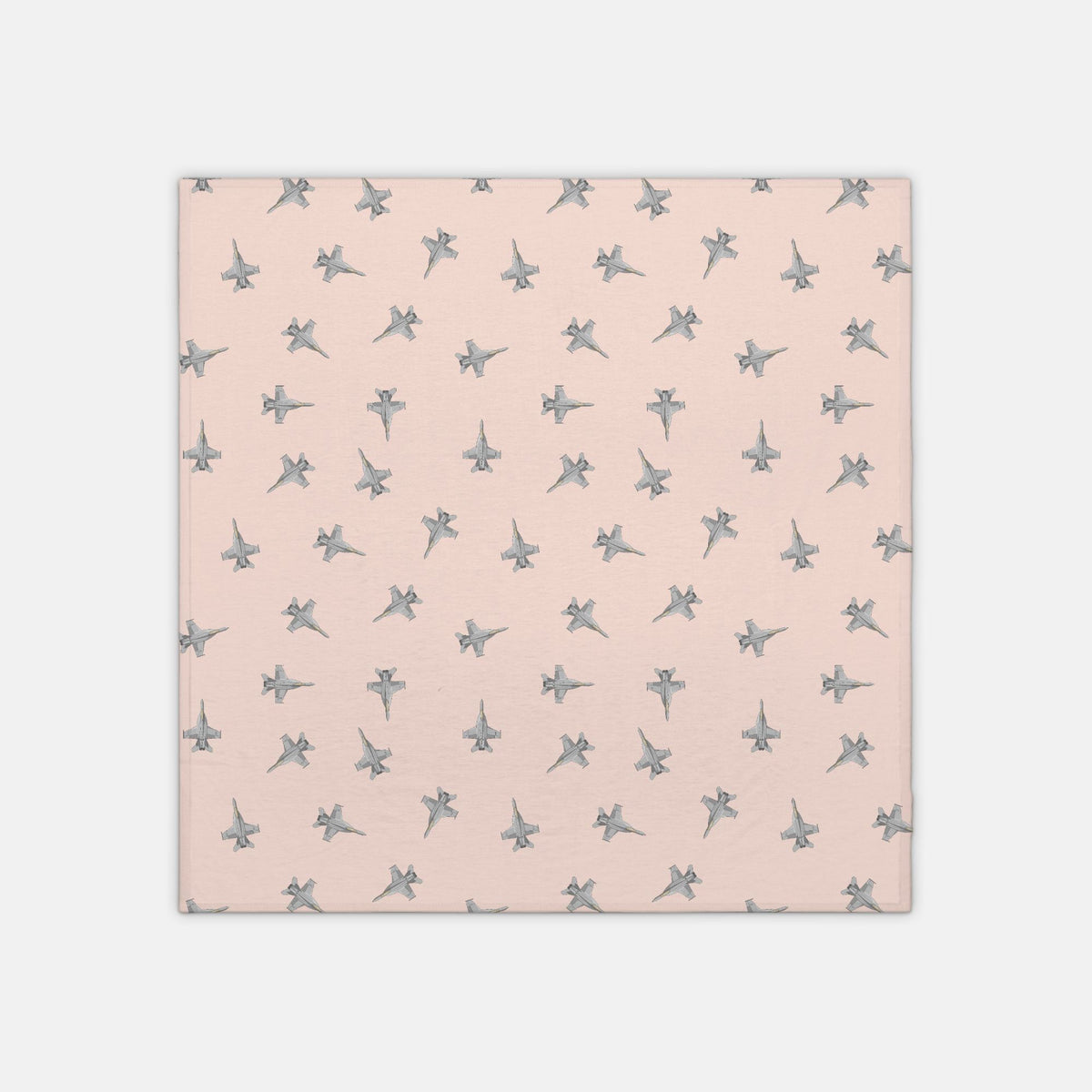 F-18 Fighter Jet_jersey knit swaddle_coral