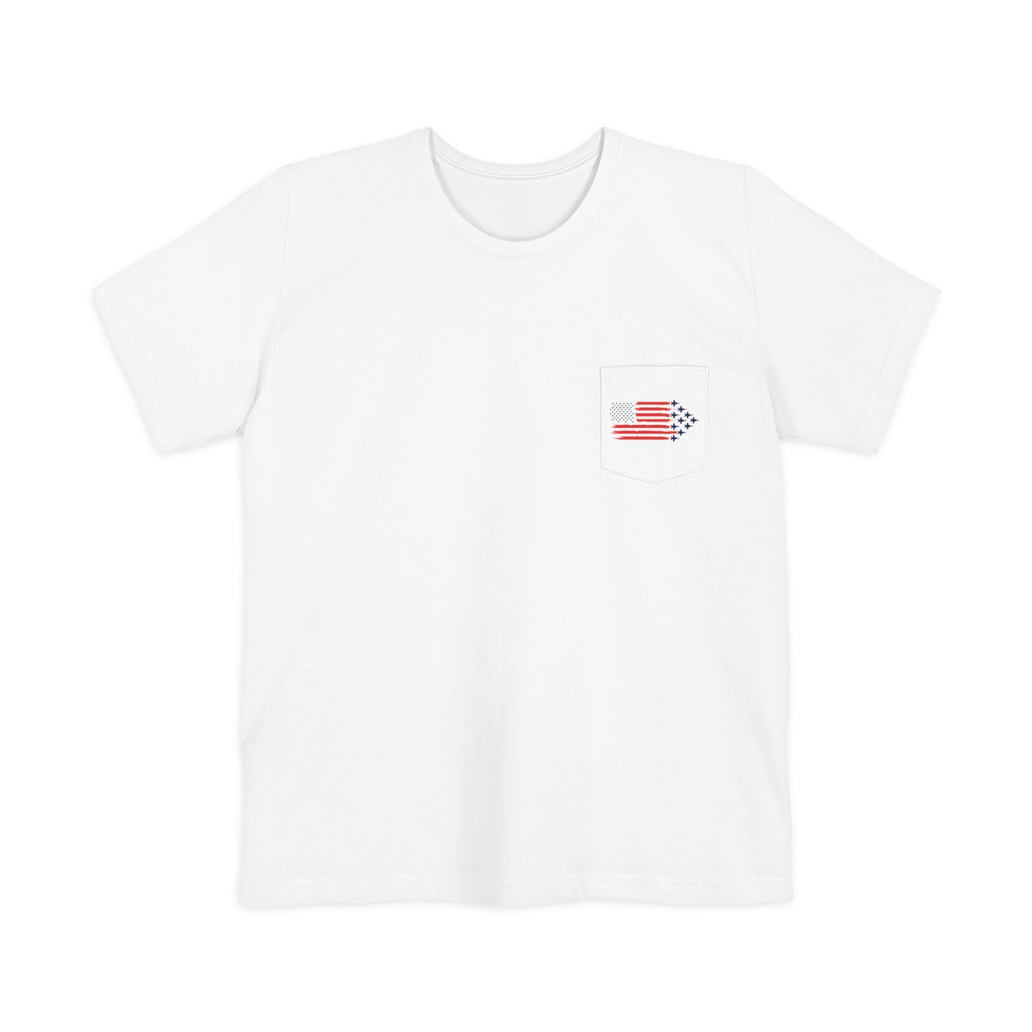 F-18 Fighter Jet American Flag Pocket Tee