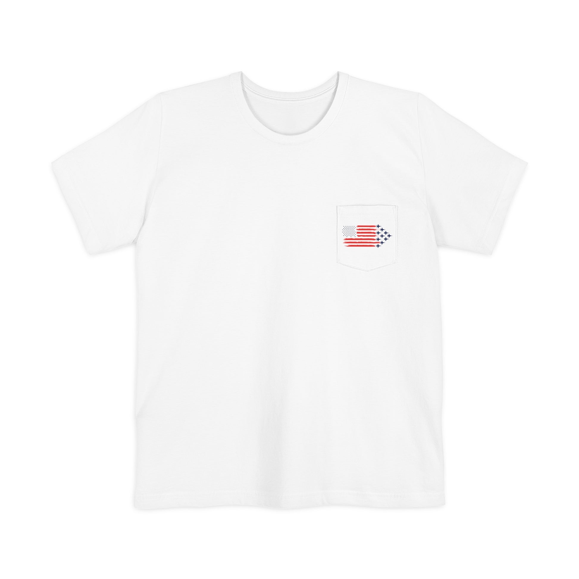 F-18 Fighter Jet American Flag Pocket Tee