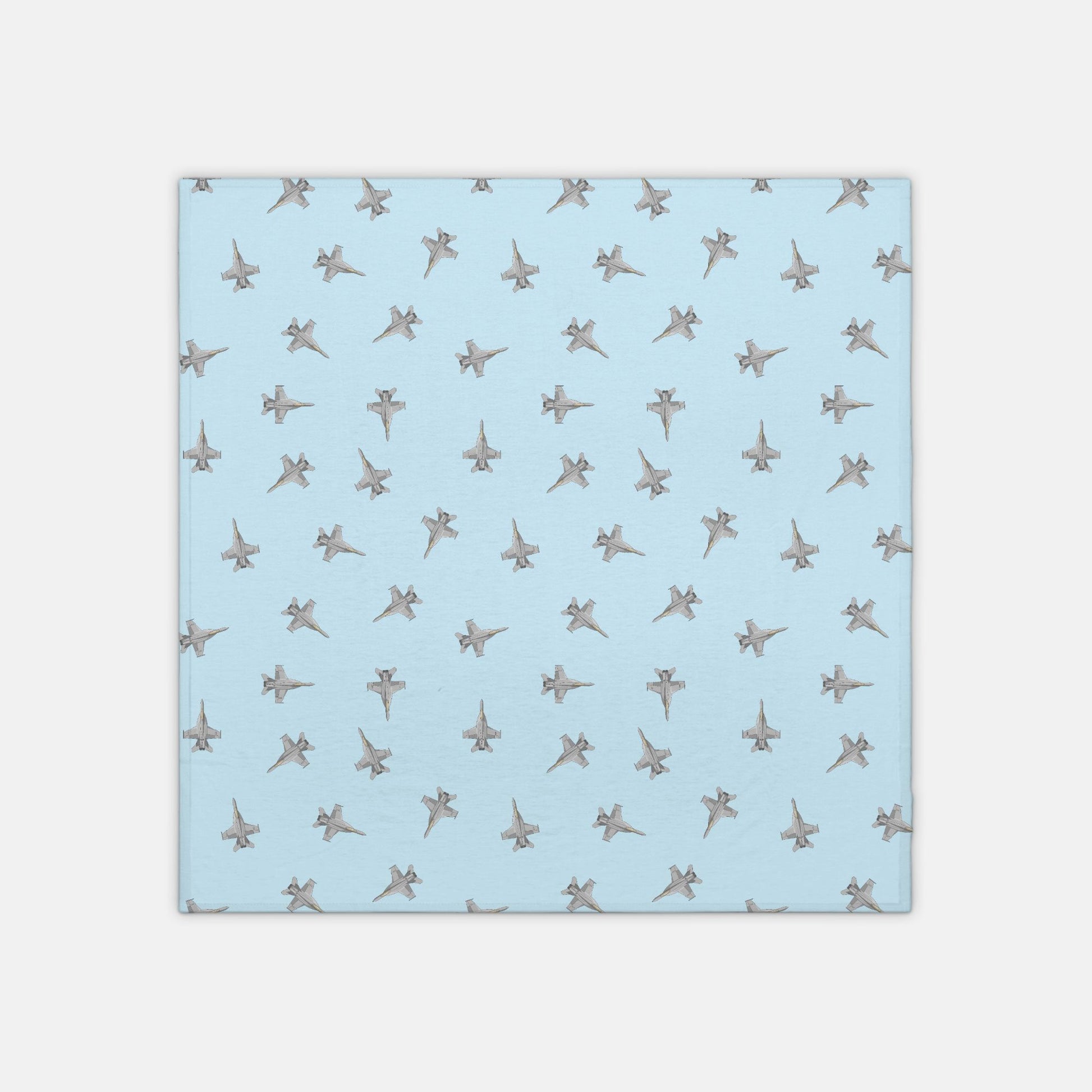 F-18 Fighter Jet_cyan_jersey knit swaddle