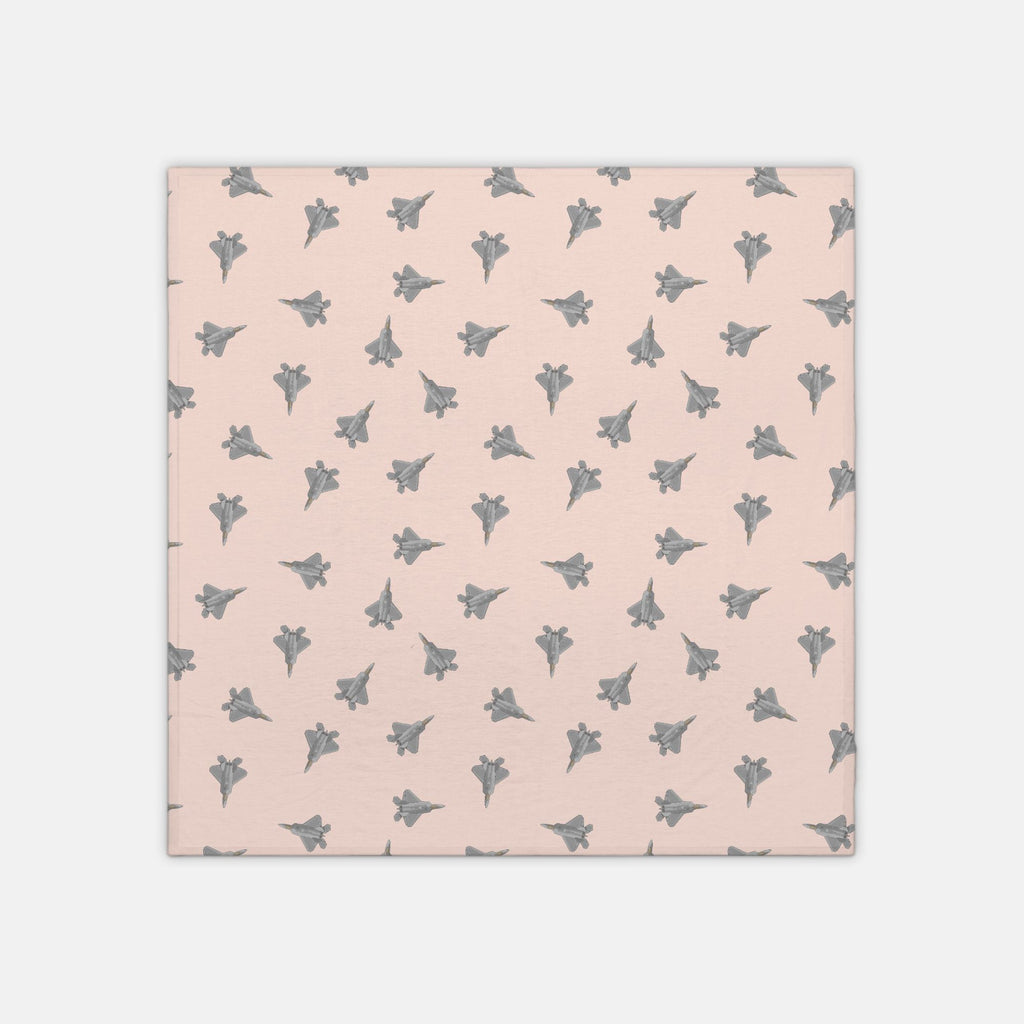 F-22 Fighter Jet_jersey knit swaddle_coral