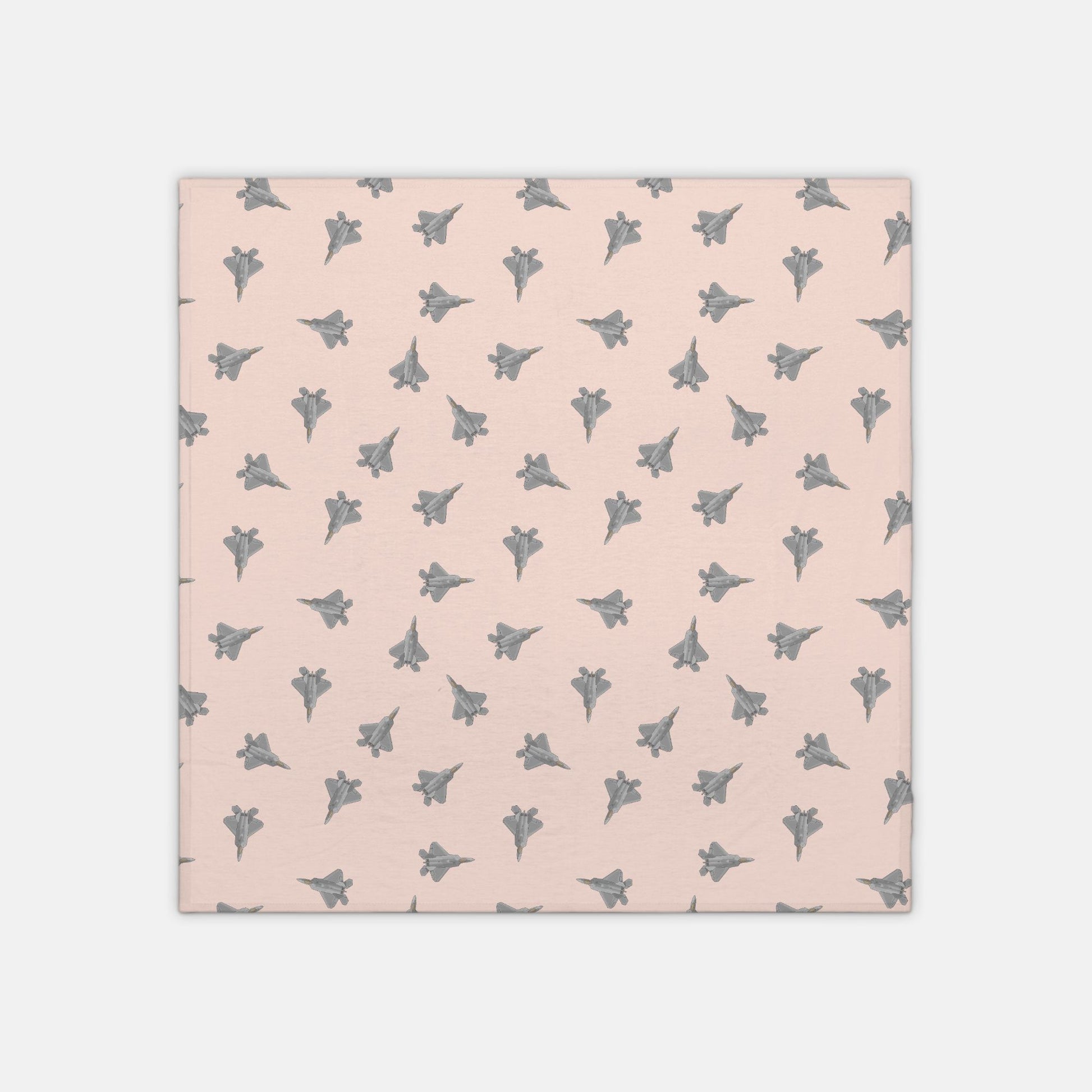 F-22 Fighter Jet_jersey knit swaddle_coral