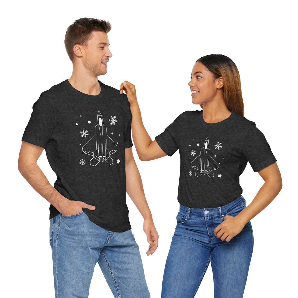 It's A Fighter Jet Christmas- ADULT Unisex Jersey Short Sleeve Tee (Choose from A-10, F-15, F-16, F-22 & F-35)