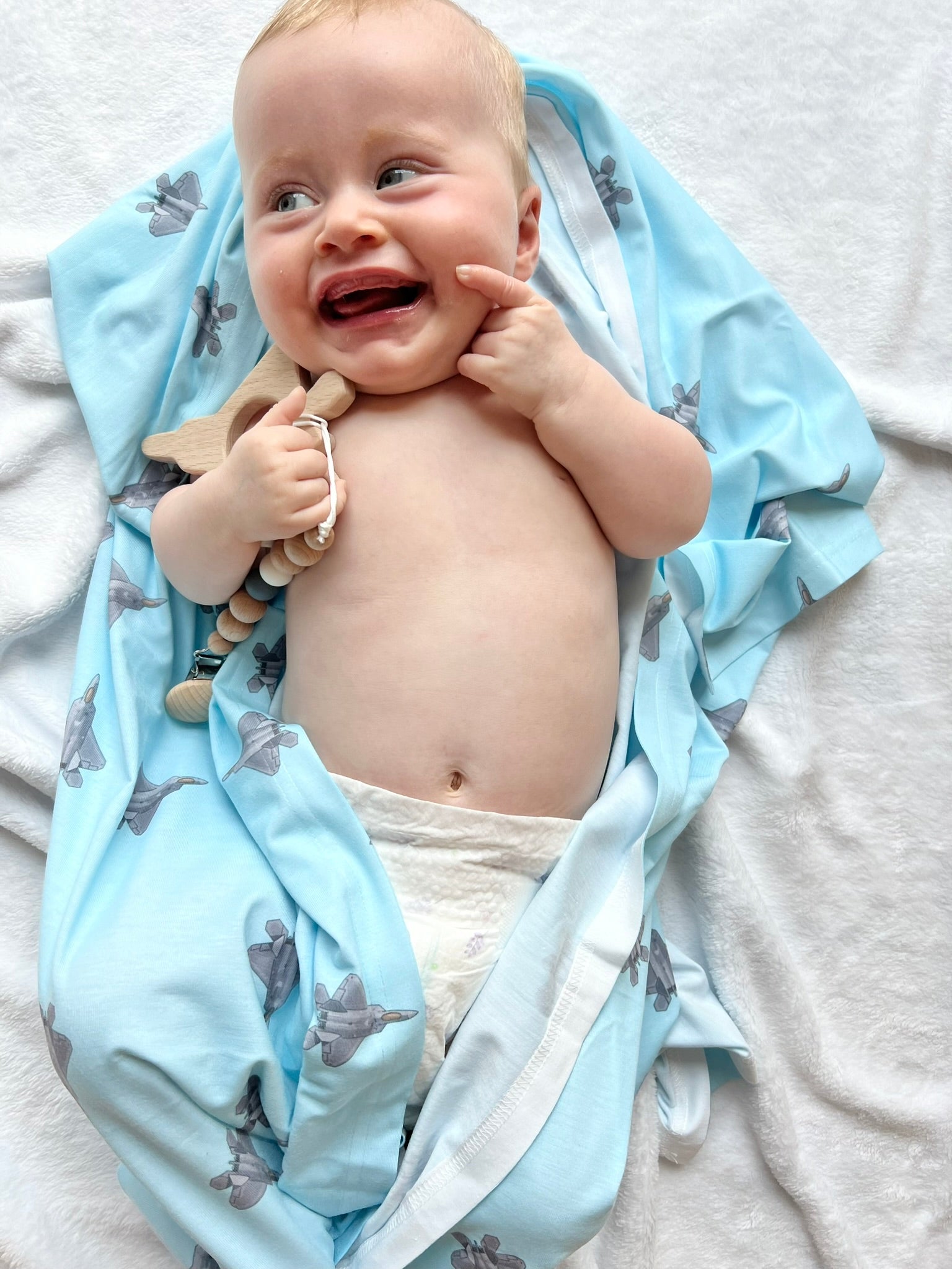 F-22 Lil_Pilot_Pastels_Jersey_Knit_Swaddle-_fighter_jet