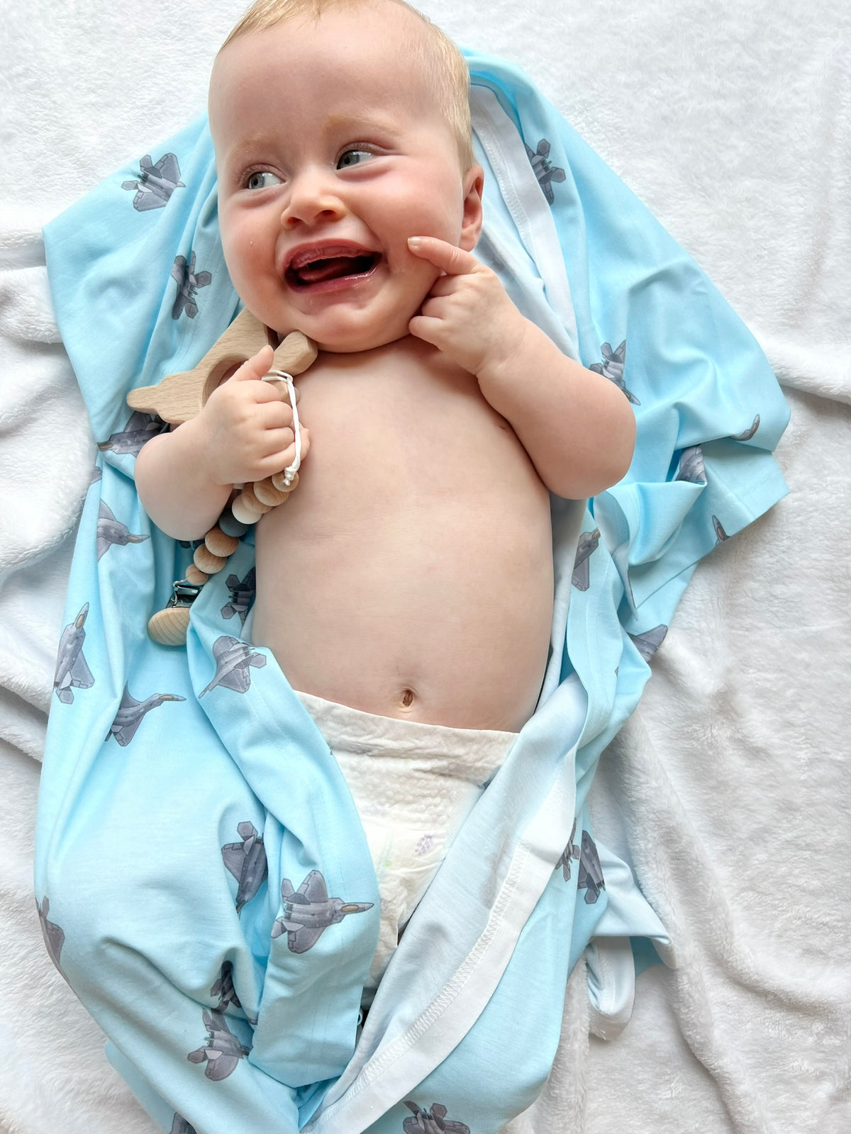 F-22 Lil_Pilot_Pastels_Jersey_Knit_Swaddle-_fighter_jet