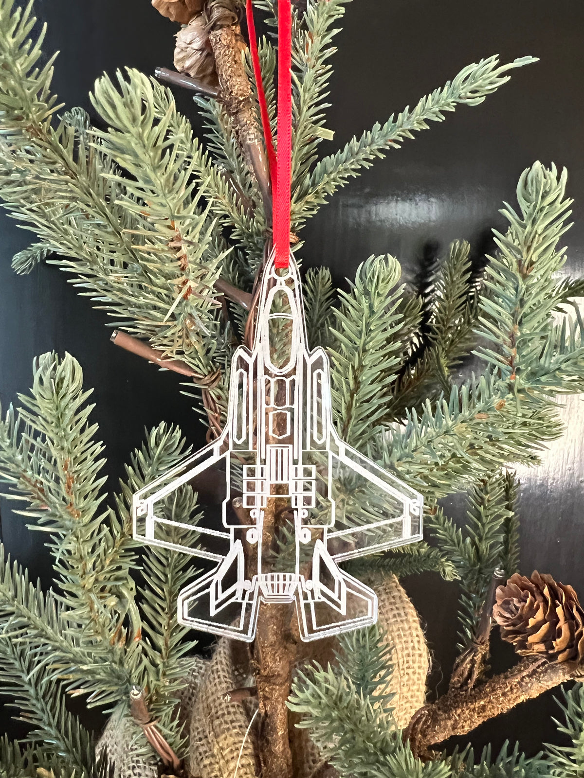 F-35B_Lightning_II_Fighter_Jet_Blueprint_engraved_Ornament