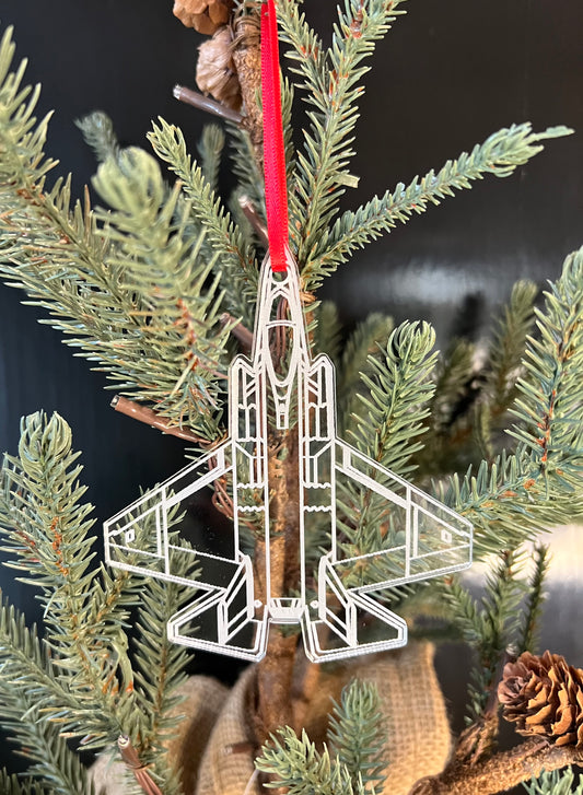 F-35C_Lightning_II_Fighter_Jet_Blueprint_Engraved_Ornament