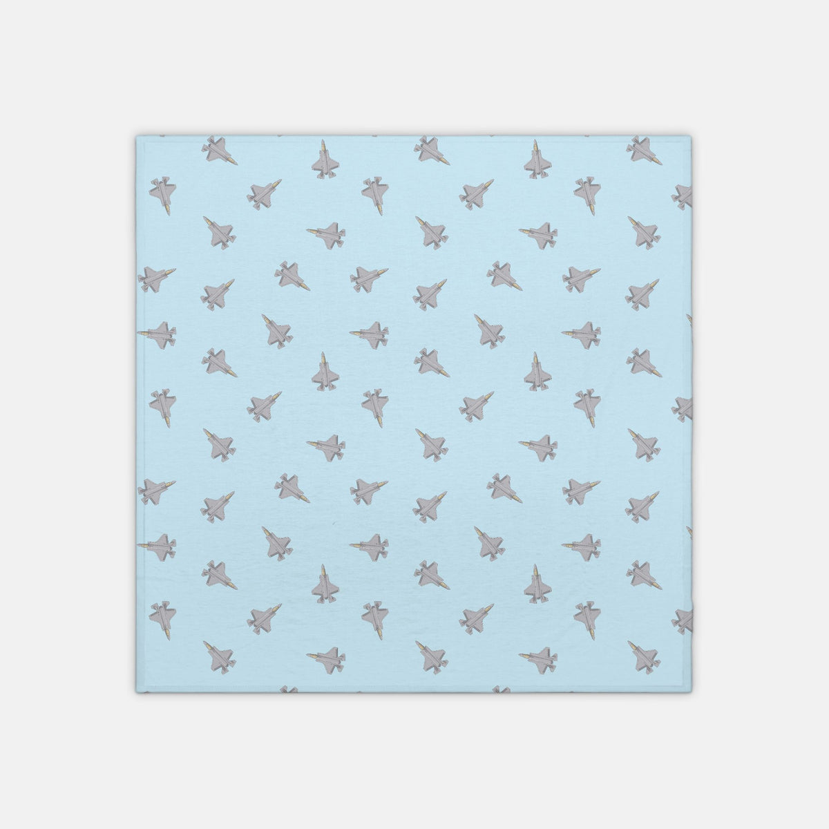 F-35 Fighter Jet_cyan_jersey knit swaddle