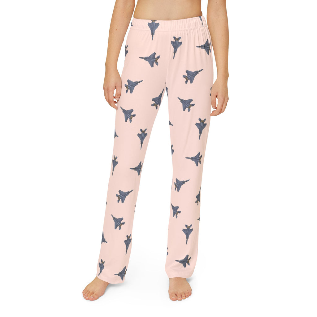 F15-Fighter Jet Pajama Pants_coral