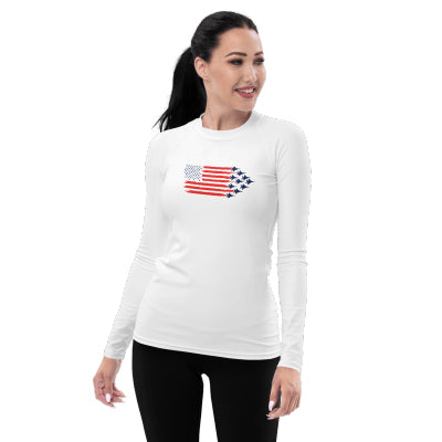 F15_Fighter_Jet_Womens_Rashguard_American_Flag