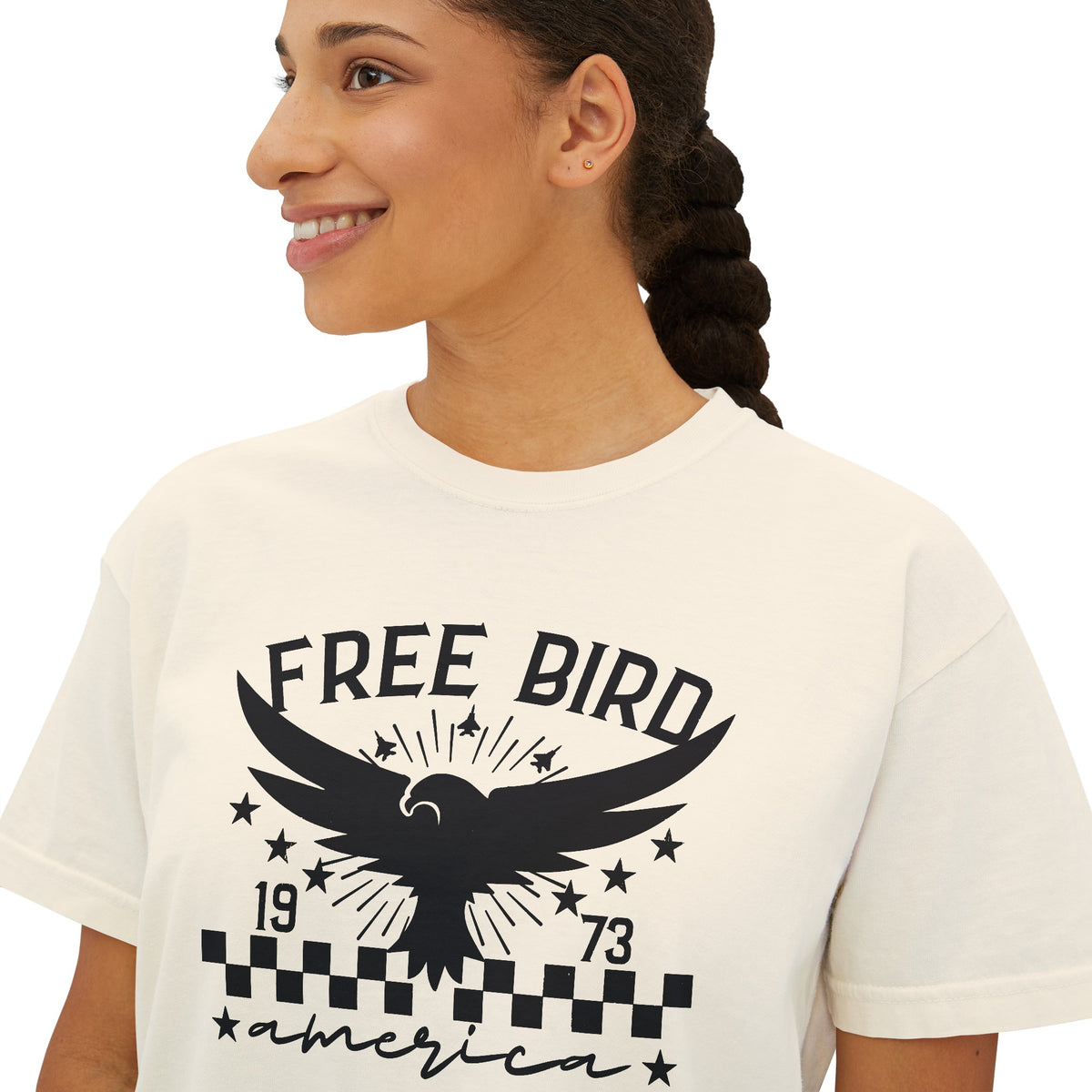 F15_Free_Bird_tee_black_model_close_up