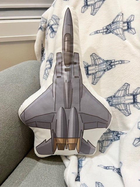 F-15 Fighter Jet Plush Pillow and Blanket