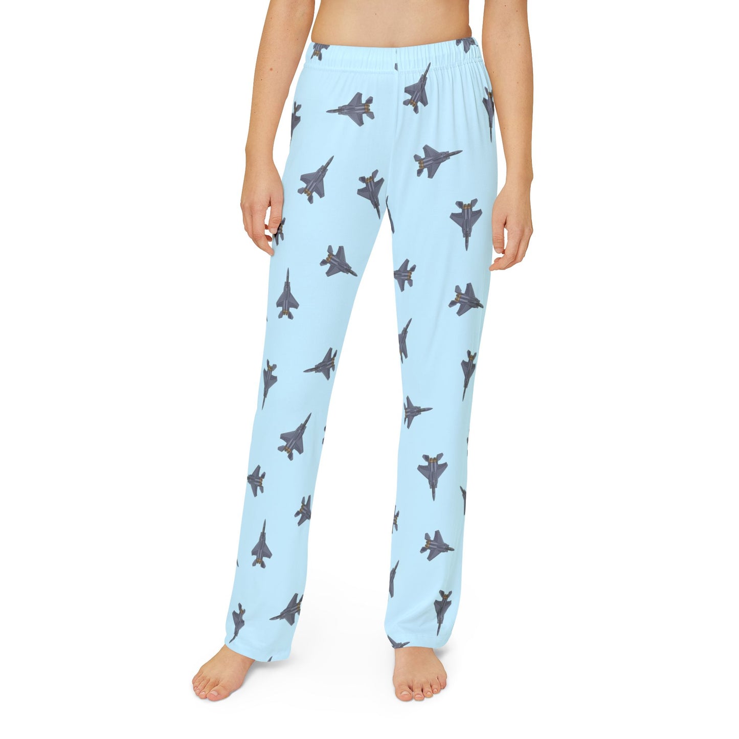 F15_Fighter Jet Pajama Pants_cyan