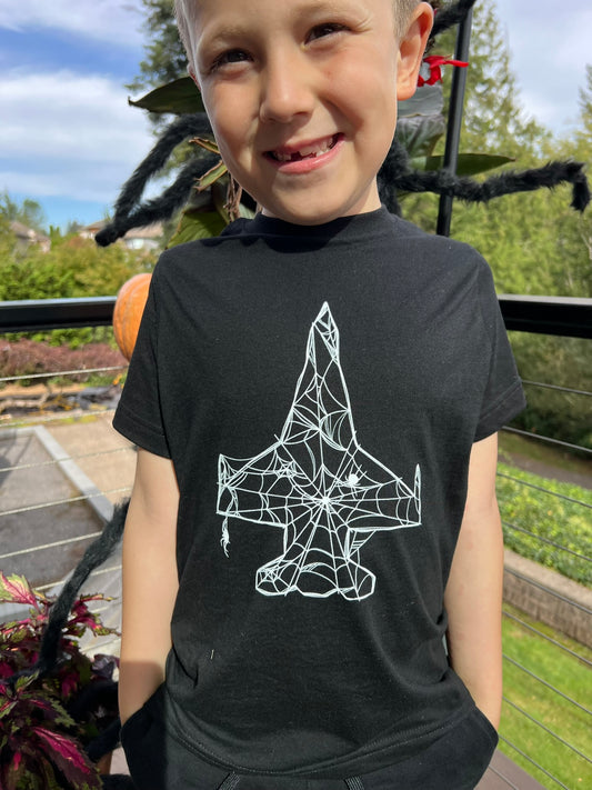 F-16 Fighter Jet Fighter Webs Kids Tee