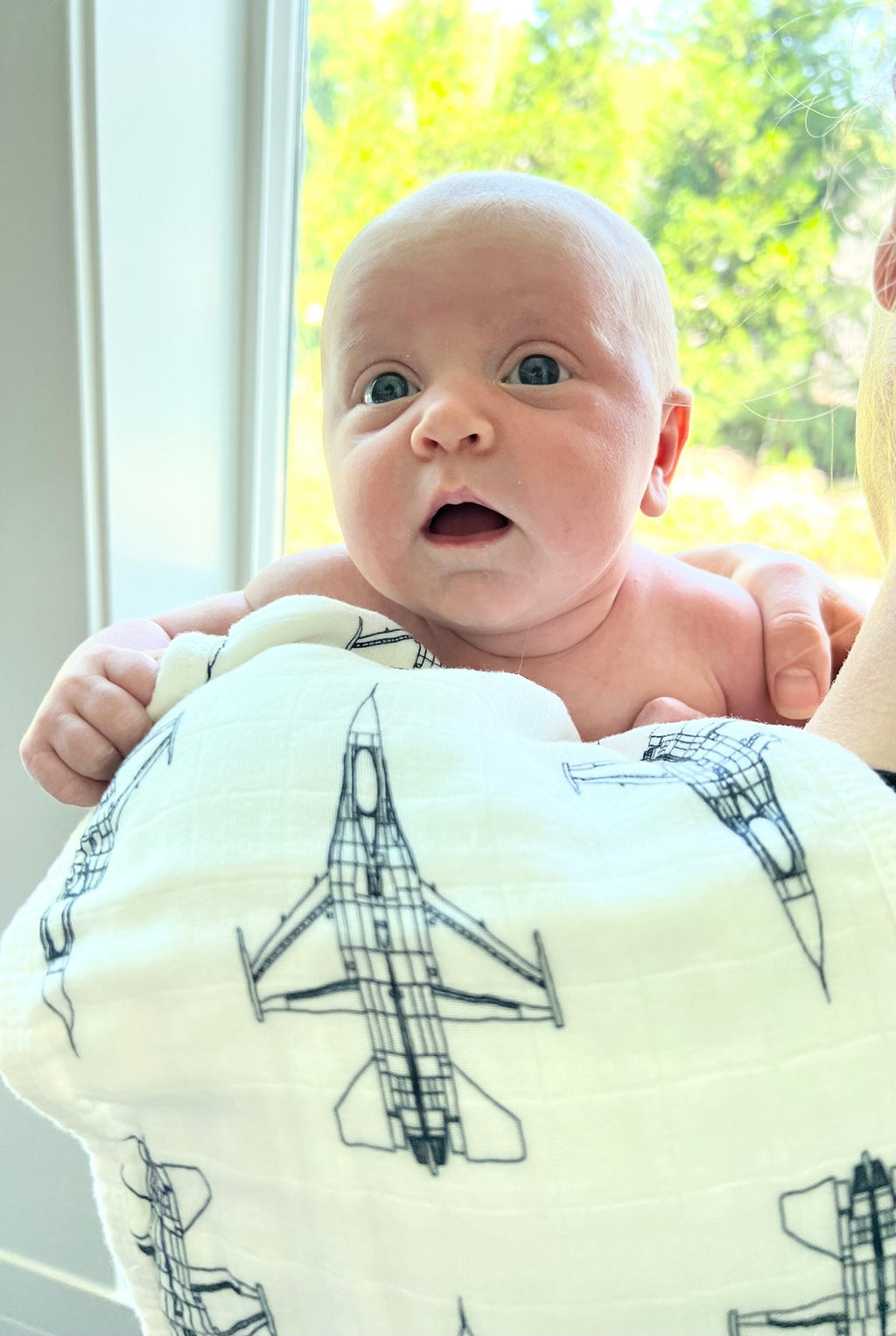 CLOSEOUT: F-16 Blueprint Fighter Jet Burp Cloth