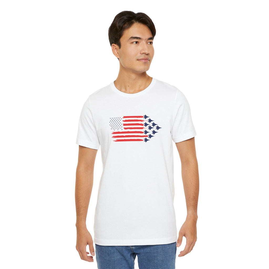 F-22 Fighter Jets and Flag Unisex Tshirts