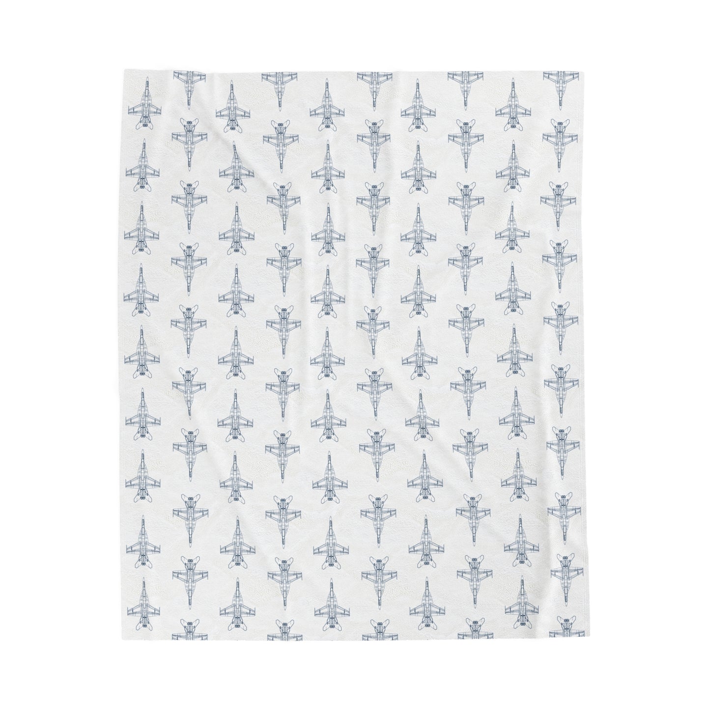 F/A-18E Fighter Jet Blueprint Plush Blanket