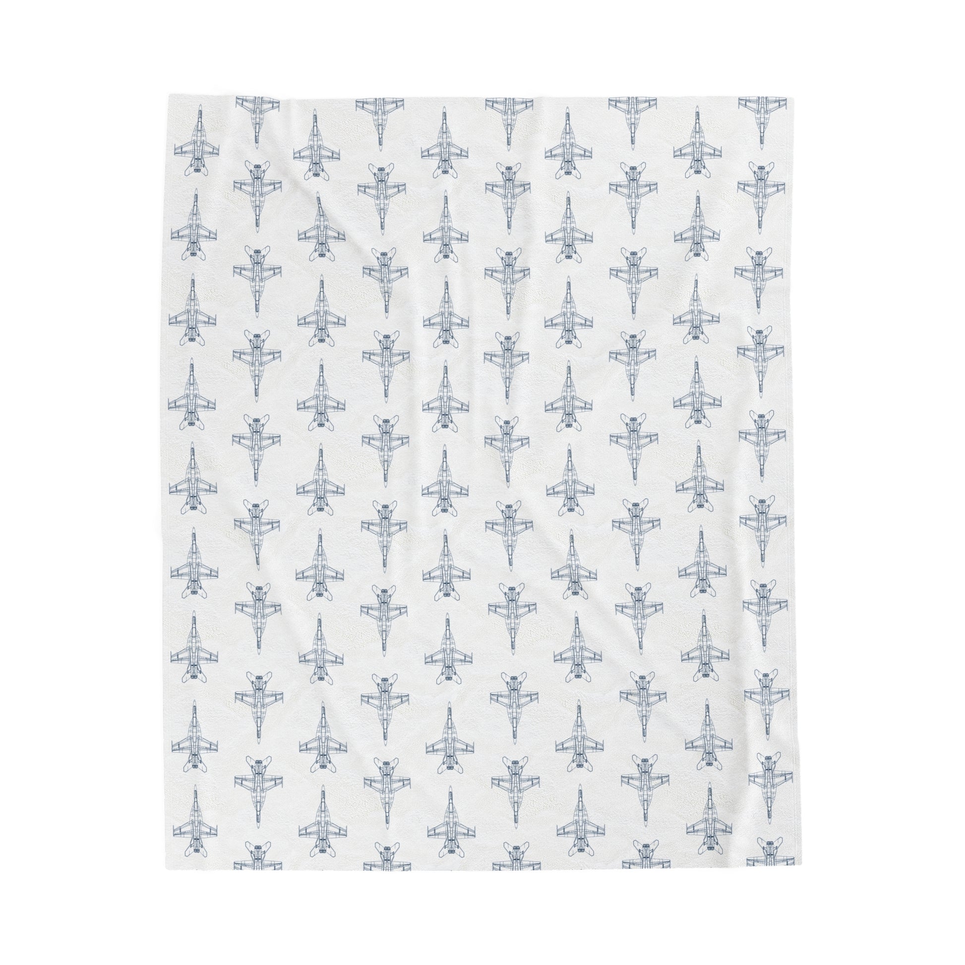 F/A-18E Fighter Jet Blueprint Plush Blanket