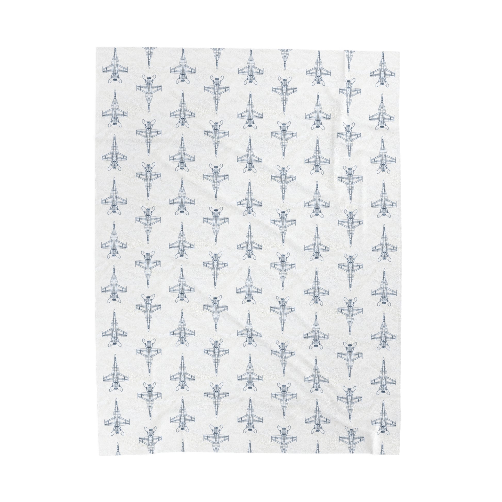 F/A-18E Fighter Jet Blueprint Plush Blanket