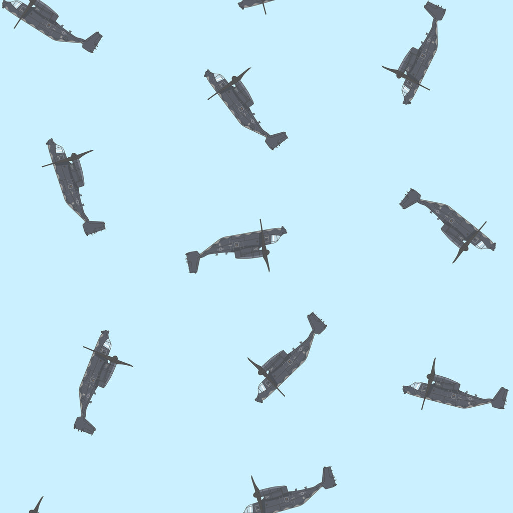 Jets Pattern Seamless cyan