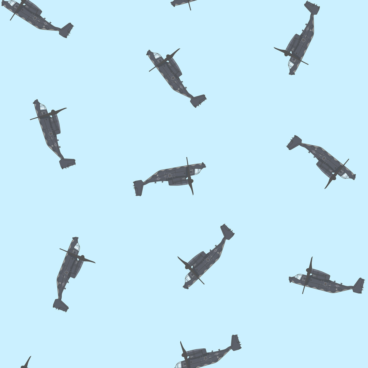 Jets Pattern Seamless cyan