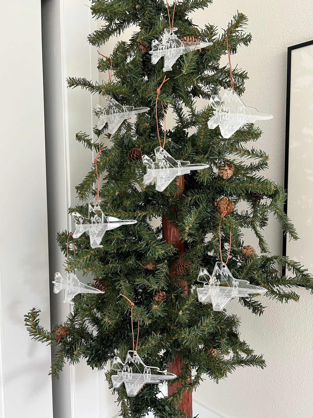 F-15, F-16, F-18, F-22 and F-35 Fighter Jet Mountain-scape Ornament Collaboration with JLeeElements