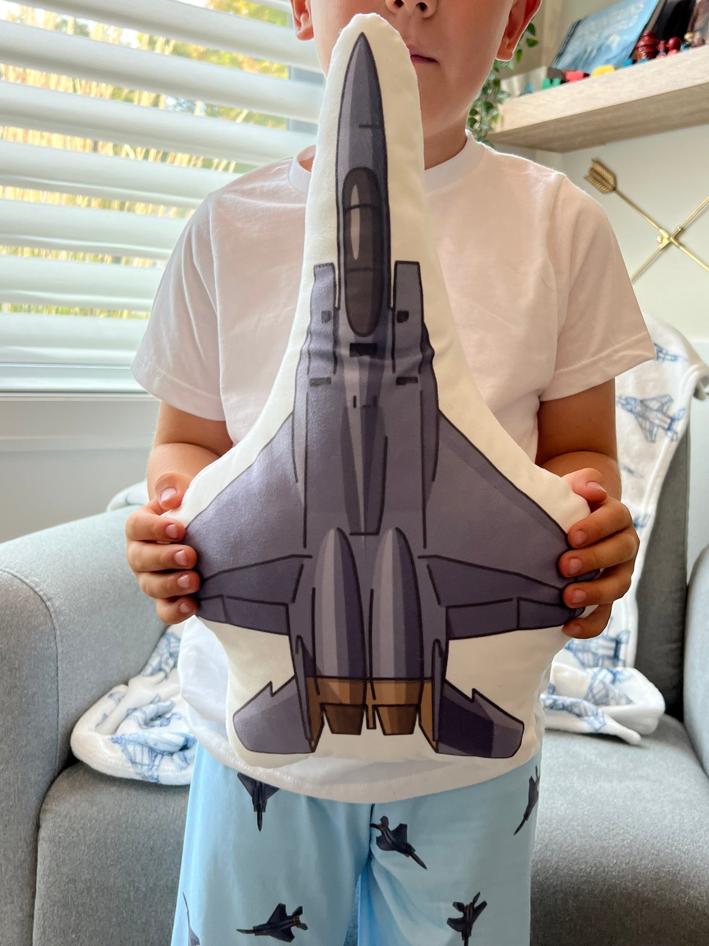 F15 Fighter Jet Plush Pillow and pj set