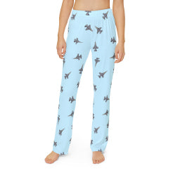 F16_Fighter Jet Pajama Pants_cyan